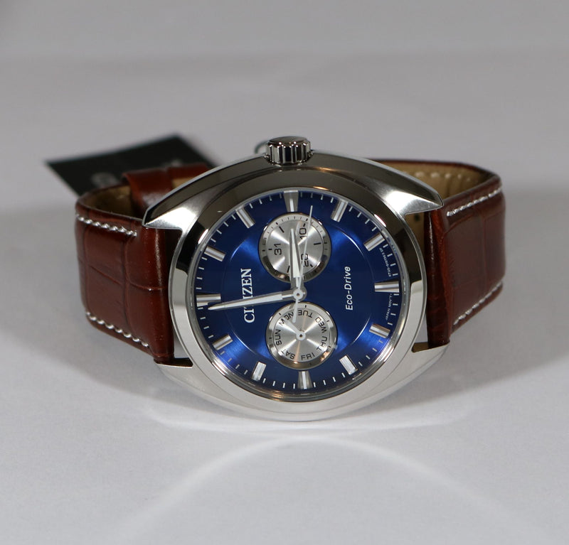 Citizen Men s Paradex Blue Dial Leather Strap Watch BU4011 11L Chronobuy