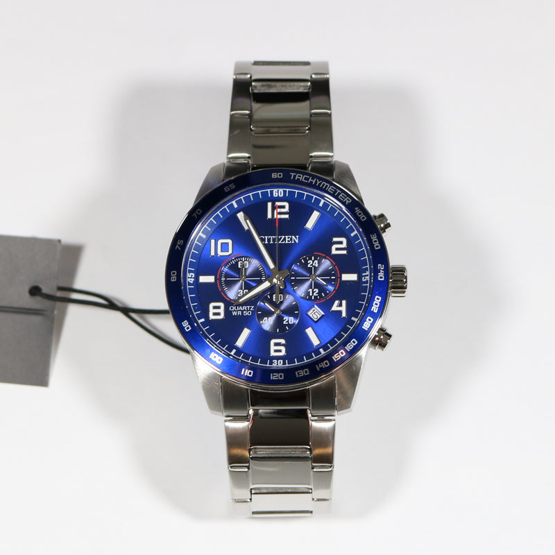 Citizen Quartz Men's Blue Dial Stainless Steel Watch AN8161-50L