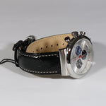 FERRE Milano Men's Silver Dial Black Leather Strap Watch FM1G106L0011