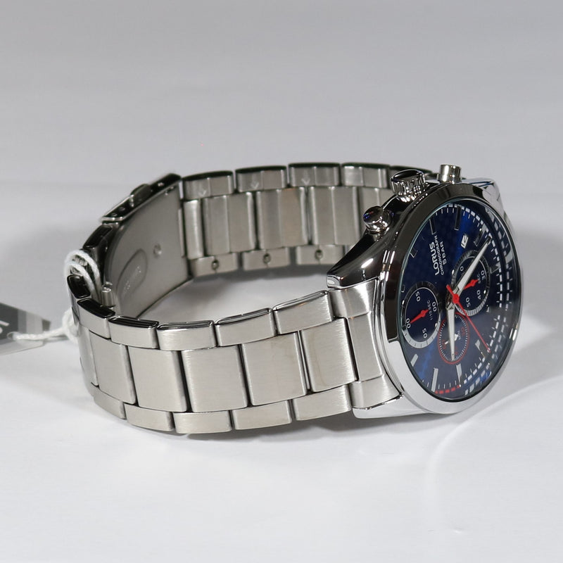 Lorus Blue Dial Stainless Steel Chronograph Men's Watch RM391FX9