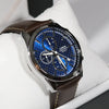 Lorus Blue Dial Stainless Steel Blue Dial Leather Strap Men's Watch RM397FX9