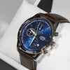 Lorus Blue Dial Stainless Steel Blue Dial Leather Strap Men's Watch RM397FX9