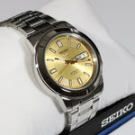 Seiko 5 Men's Automatic Day Date Gold Tone Dial Watch SNKK13K1