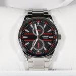 Lorus Men's Black Dial Stainless Steel Quartz Watch R3A57AX9