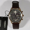 Citizen Men's Eco-Drive Brown Leather Strap Dress Watch AT2393-17H - Chronobuy