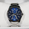 Lorus Men's Blue Textured Dial Stainless Steel Men's Watch R3A59AX9