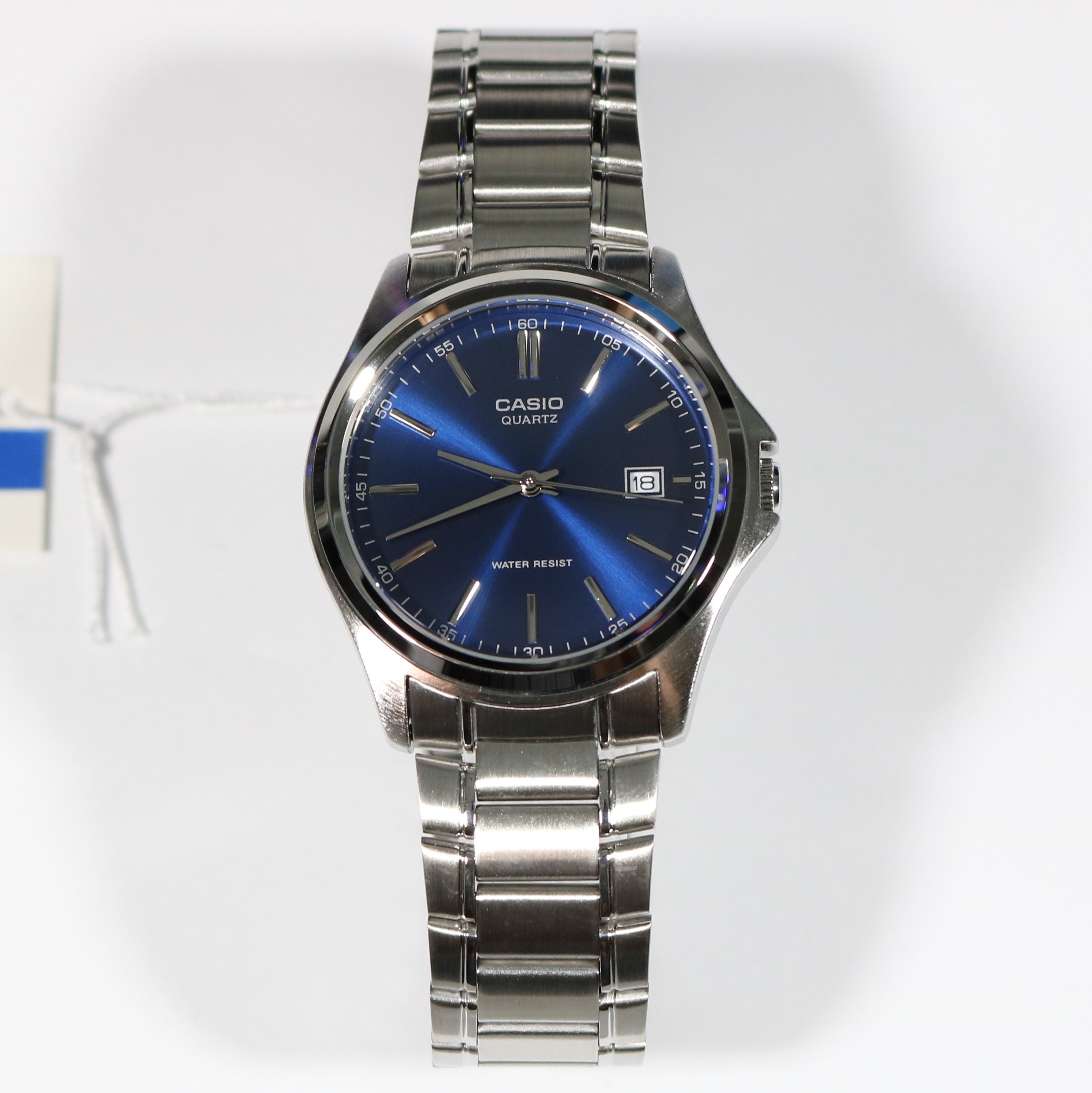 Casio Men's Stainless Steel Blue Dial Dress Watch MTP-1183PA-2A