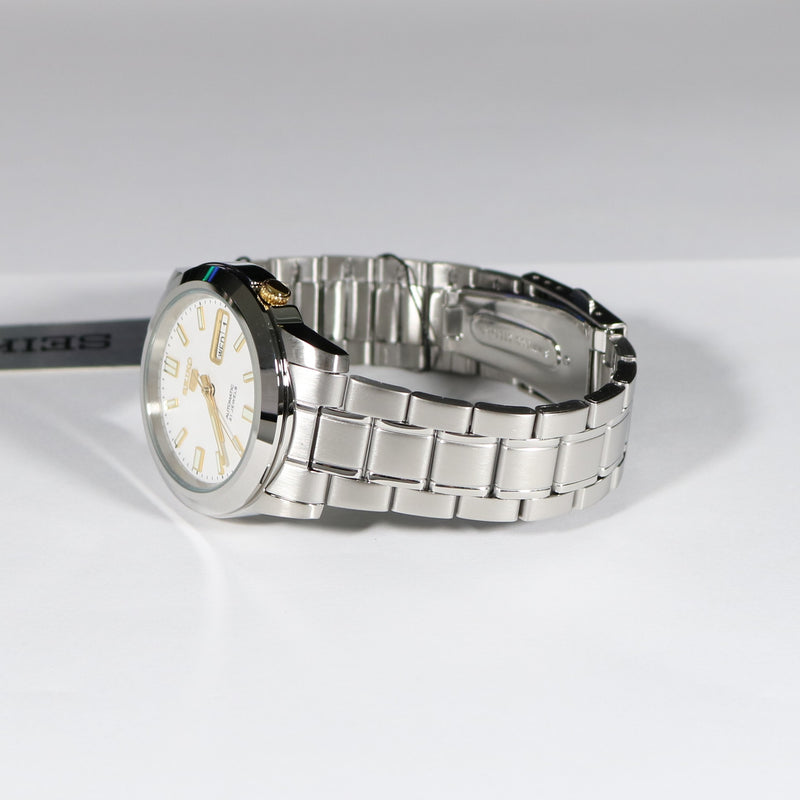 Seiko 5 Men's Automatic White Dial Stainless Steel Watch SNKK07K1