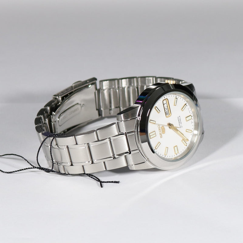 Seiko 5 Men's Automatic White Dial Stainless Steel Watch SNKK07K1