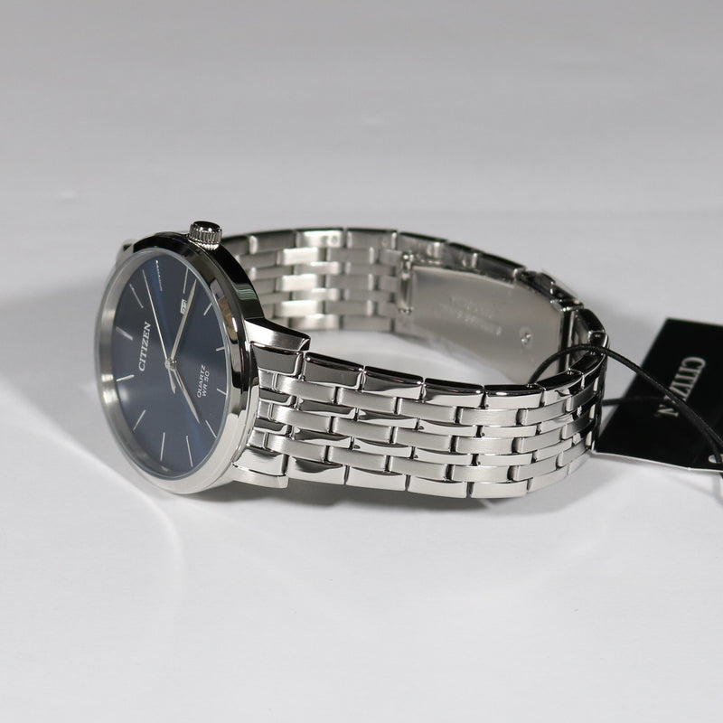 Citizen Quartz Blue Dial Classic Style Men's Stainless Steel Watch BI5070-57L