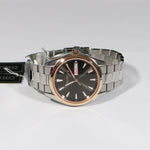 Seiko Quartz Grey Dial Rose Gold Tone Bezel Men's Watch SUR344P1
