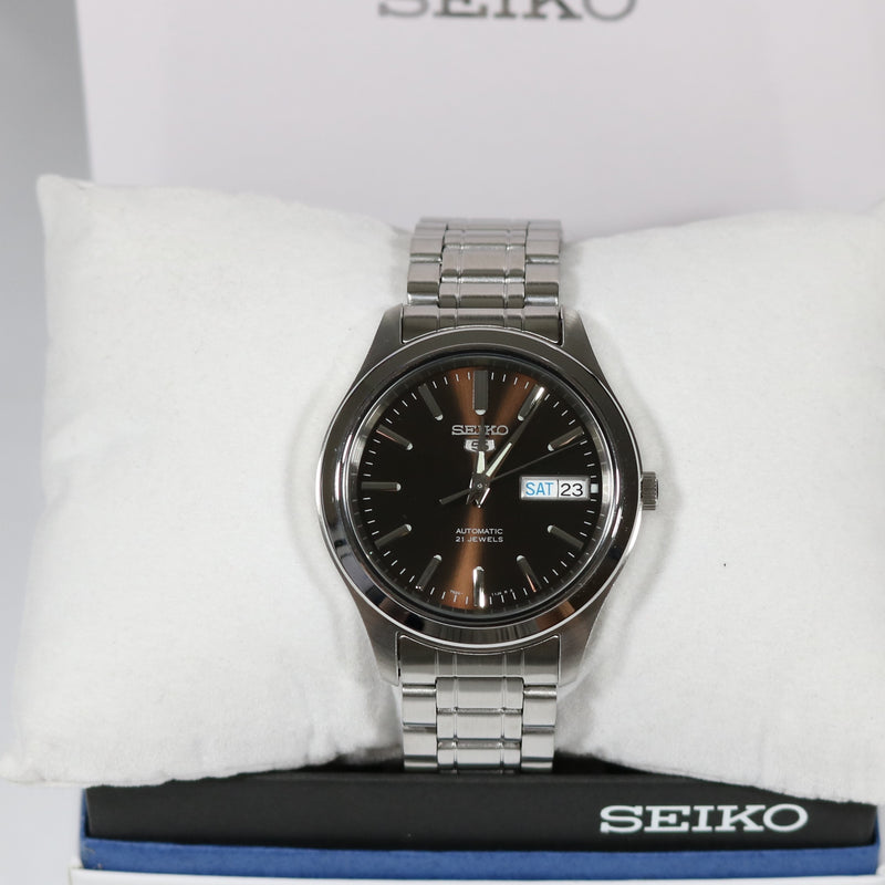 Seiko Men s Brown Dial Automatic Stainless Steel Watch SNKM45K1