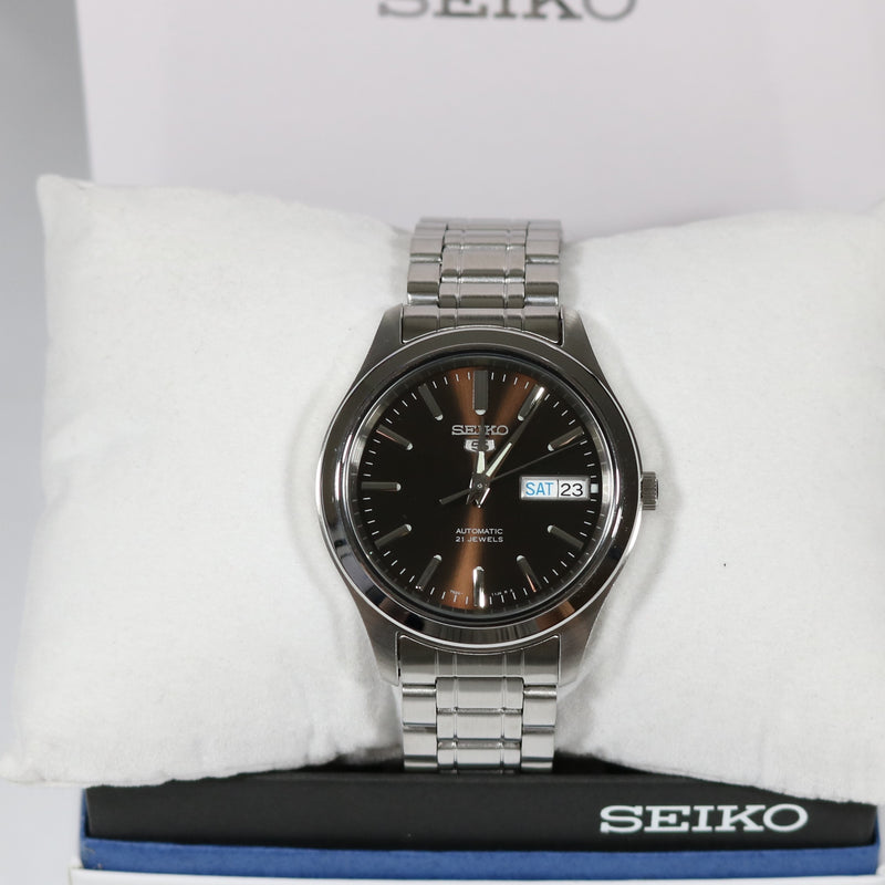 Seiko Men's Brown Dial Automatic Stainless Steel Watch SNKM45K1
