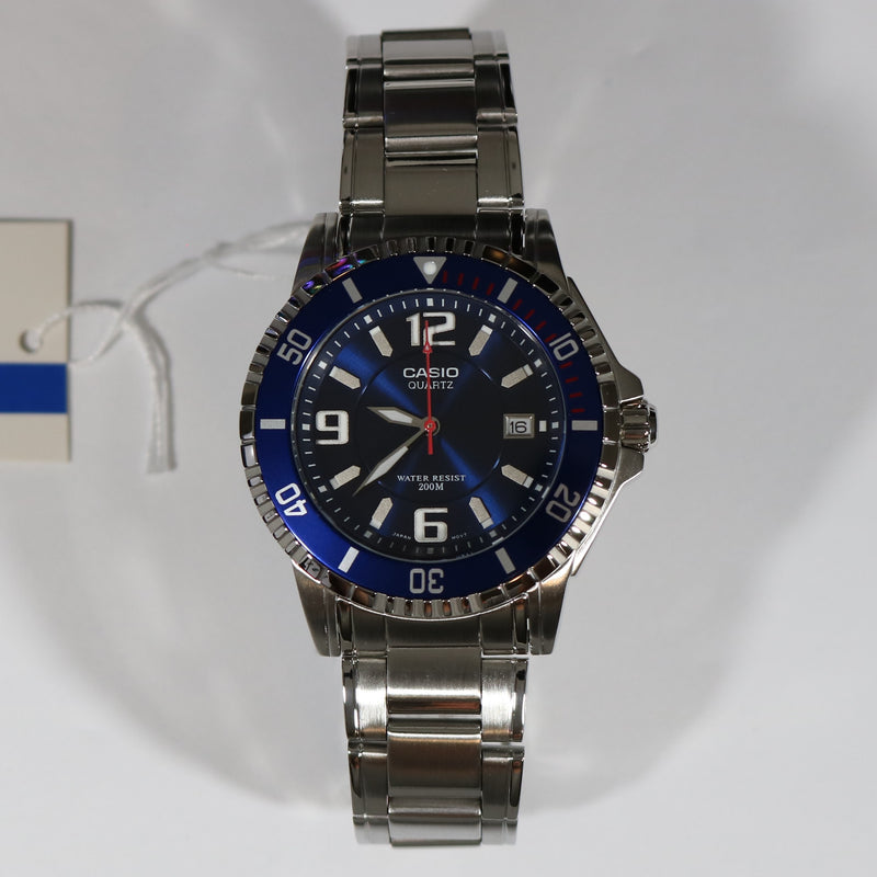Casio Men s Blue Dial Stainless Steel Sports Watch MTD 1053D 2A