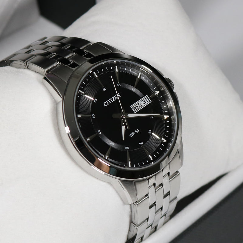 Citizen Men's Classic Quartz Black Dial Stainless Steel Watch