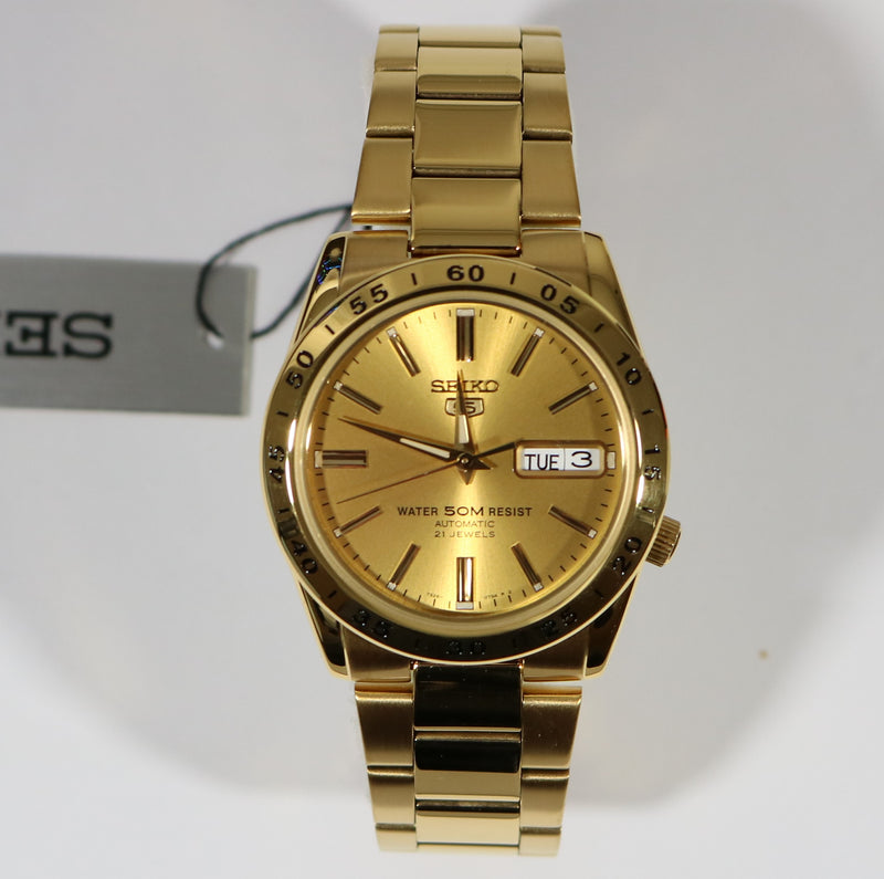 Seiko 5 Sports Gold Automatic Day Date Men's Watch SNKE06K1 - Chronobuy