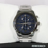 Seiko Quartz Stainless Steel Blue Dial Chronograph Men's Watch SNAF65P1