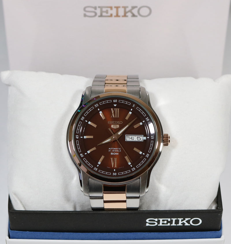 Seiko 5 Brown Dial Day Date Automatic Men's Watch SNKP18K1 - Chronobuy
