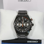 Seiko Quartz Men's Black Stainless Steel Chronograph Sports Watch SSB399P1