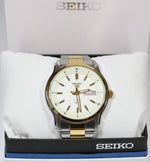 Seiko 5 Day Date Two Tone Automatic White Dial Men's Watch SNKN14K1 - Chronobuy