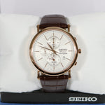 Seiko Premier Rose Gold Tone Men's Chronograph Watch SNAF82P1