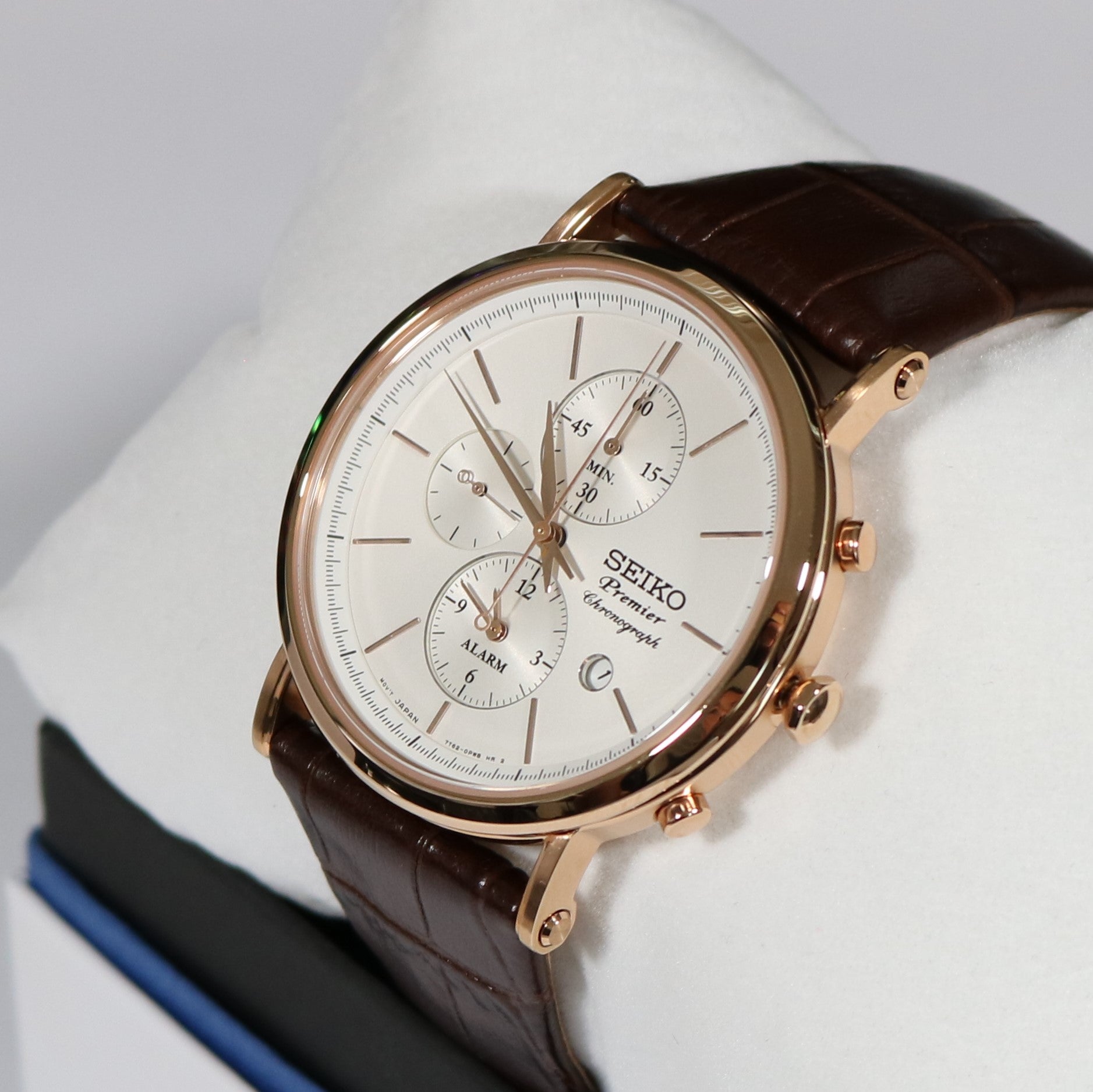 Seiko rose gold best sale chronograph