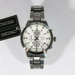 Seiko Chronograph White Dial Stainless Steel Men's Watch SKS637P1 - Chronobuy