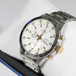 Seiko Chronograph White Dial Two Tone Stainless Steel Men's Watch SKS643P1