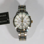 Seiko Chronograph White Dial Two Tone Stainless Steel Men's Watch SKS643P1