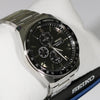 Seiko Men's Solar Black Dial Stainless Steel Chronograph Watch SSC715P1