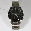 Seiko Men's Solar Black Dial Stainless Steel Chronograph Watch SSC715P1