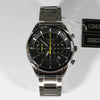 Seiko Quartz Stainless Steel Chronograph Black Dial Men's Watch SSB087P1