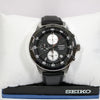 Seiko Chronograph Black Dial Stainless Steel Leather Strap Men's Watch SKS649P1 - Chronobuy