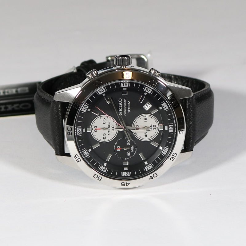 Seiko black dial chronograph best sale