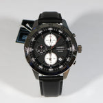 Seiko Chronograph Black Dial Stainless Steel Leather Strap Men's Watch SKS649P1 - Chronobuy