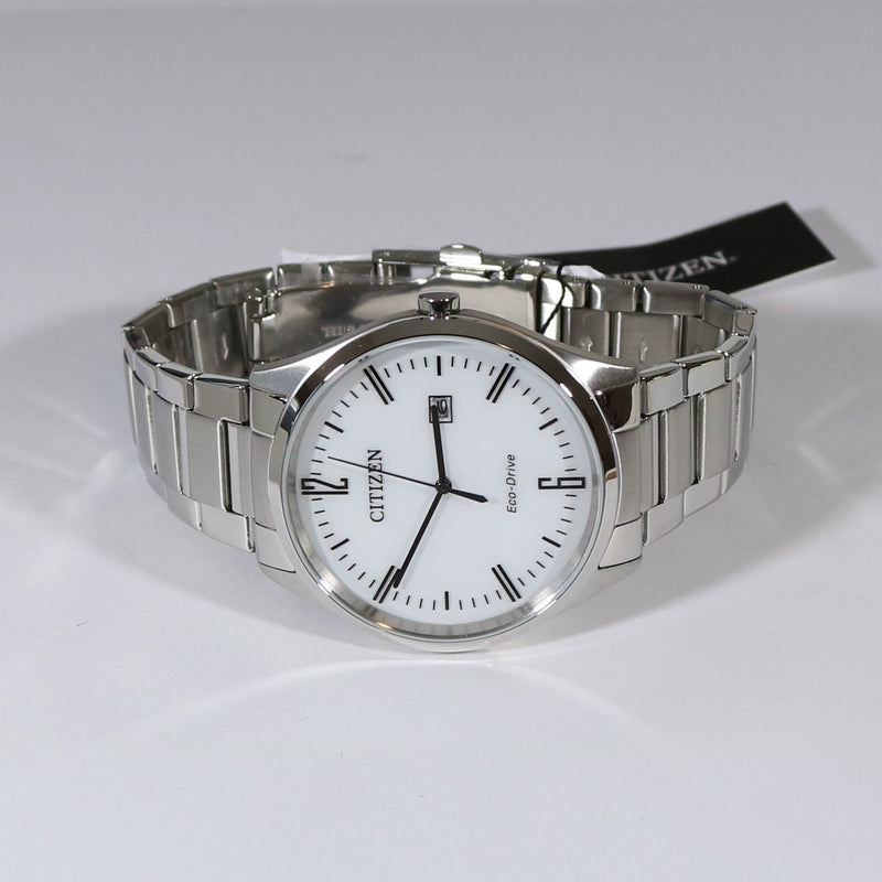 Citizen Eco Drive White Dial Elegant Stainless Steel Men's Watch BM7350-86A - Chronobuy