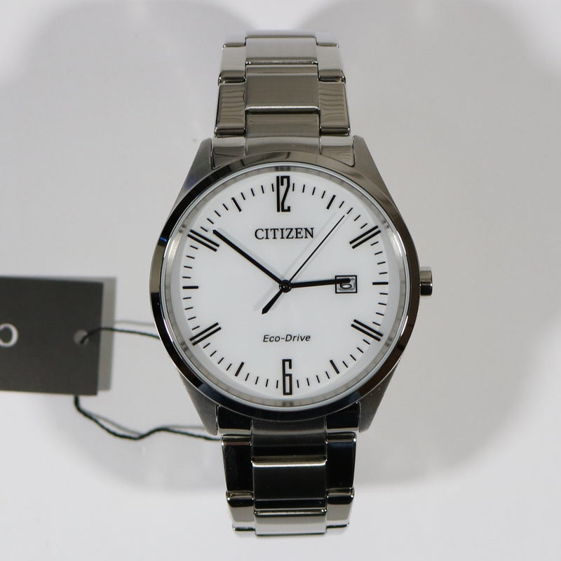 Citizen Eco Drive White Dial Elegant Stainless Steel Men's Watch BM7350-86A - Chronobuy