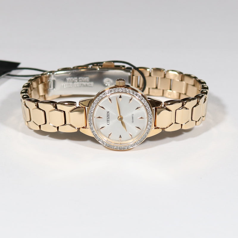 Citizen Quartz Women s Rose Gold Tone Silver Dial Watch EZ7013 58A