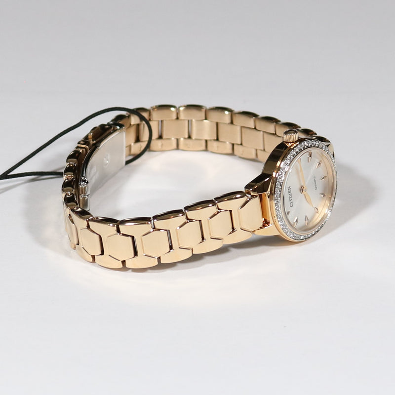 Citizen Quartz Women's Rose Gold Tone Silver Dial Watch EZ7013-58A