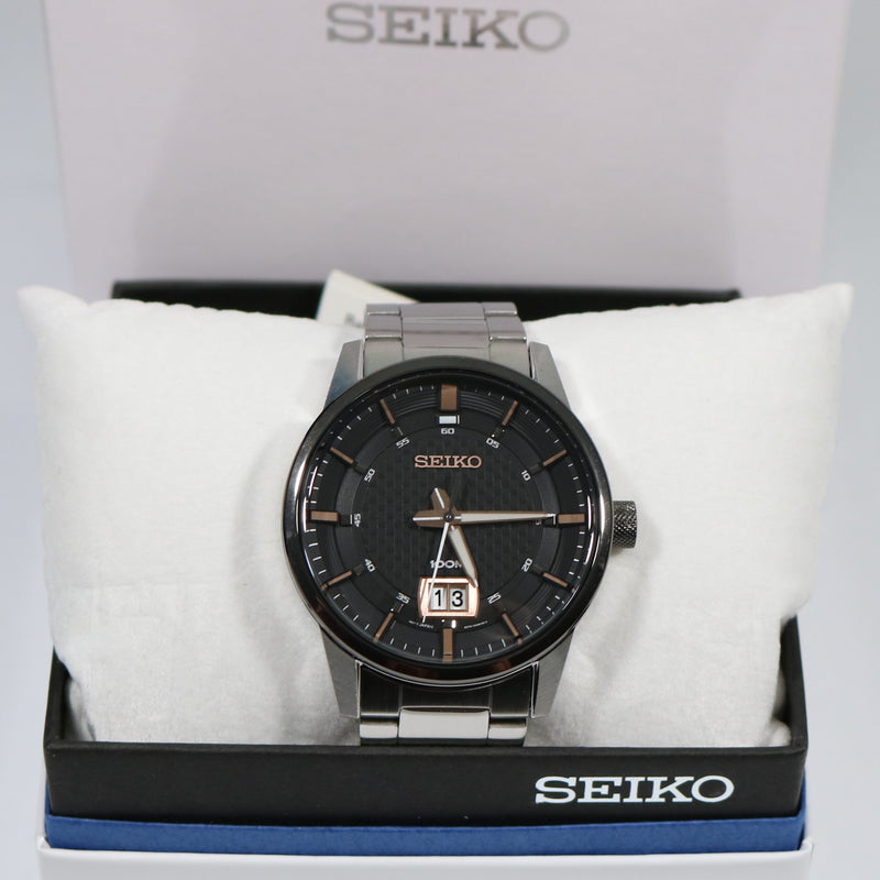 Seiko Sports Men's Black Textured Dial Quartz Watch SUR285P1 - Chronobuy