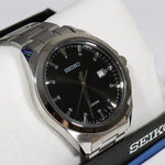 Seiko Men's Stainless Steel Black Dial Quartz Watch SUR209P1 - Chronobuy