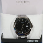 Seiko Men's Stainless Steel Black Dial Quartz Watch SUR209P1 - Chronobuy