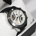 TX Stainless Steel White Textured Dial Fly Back Chronograph Men's Watch T3C417