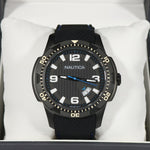 Nautica Quartz Black Case Black Dial Silicone Strap Men's Watch NAD13511G