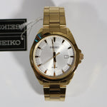 Seiko Men's Stainless Steel Gold Tone White Dial  Quartz Watch SUR212P1 - Chronobuy