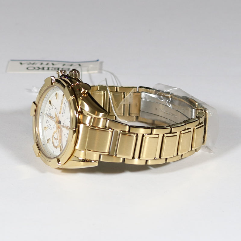 Seiko Women's Velatura Gold Tone White Dial Watch SNDW56P1