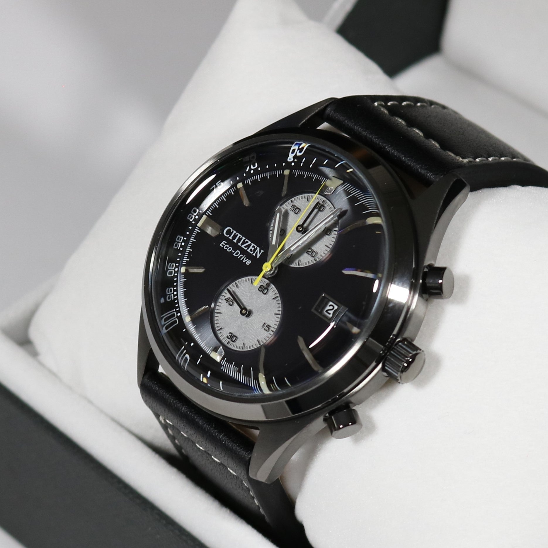 Citizen Eco Drive Chandler Black Dial Chronograph Men s Watch CA7027 0 Chronobuy