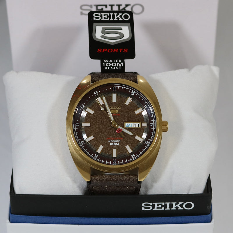 Seiko 5 Sports Limited Edition Gold Tone Brown Dial Men's Watch SRPB74K1 - Chronobuy