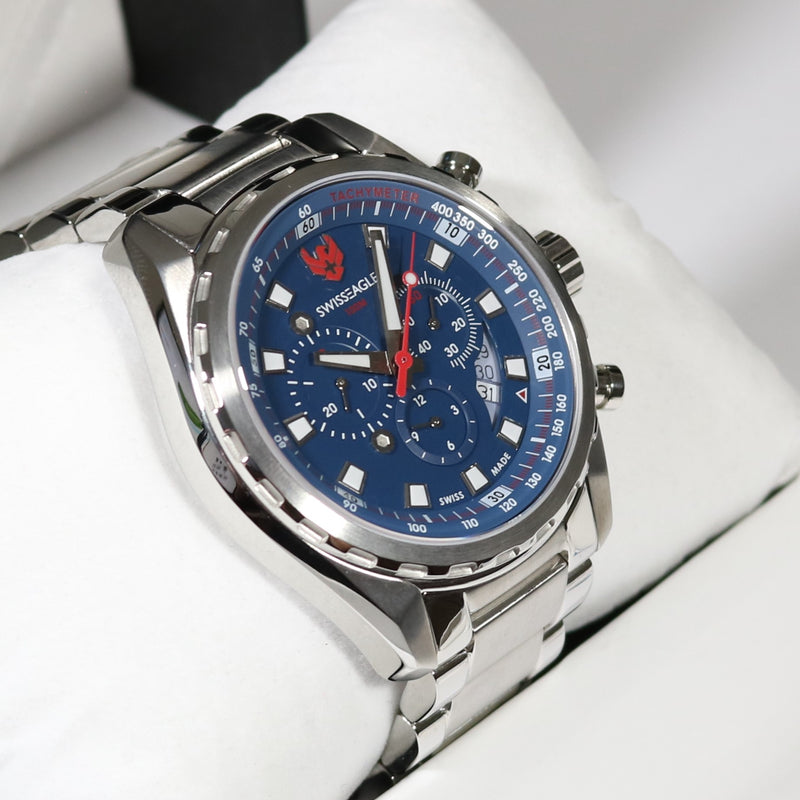 Swiss Eagle Engineer Quartz Blue Dial Men s Chronograph Watch SE 9062 Chronobuy