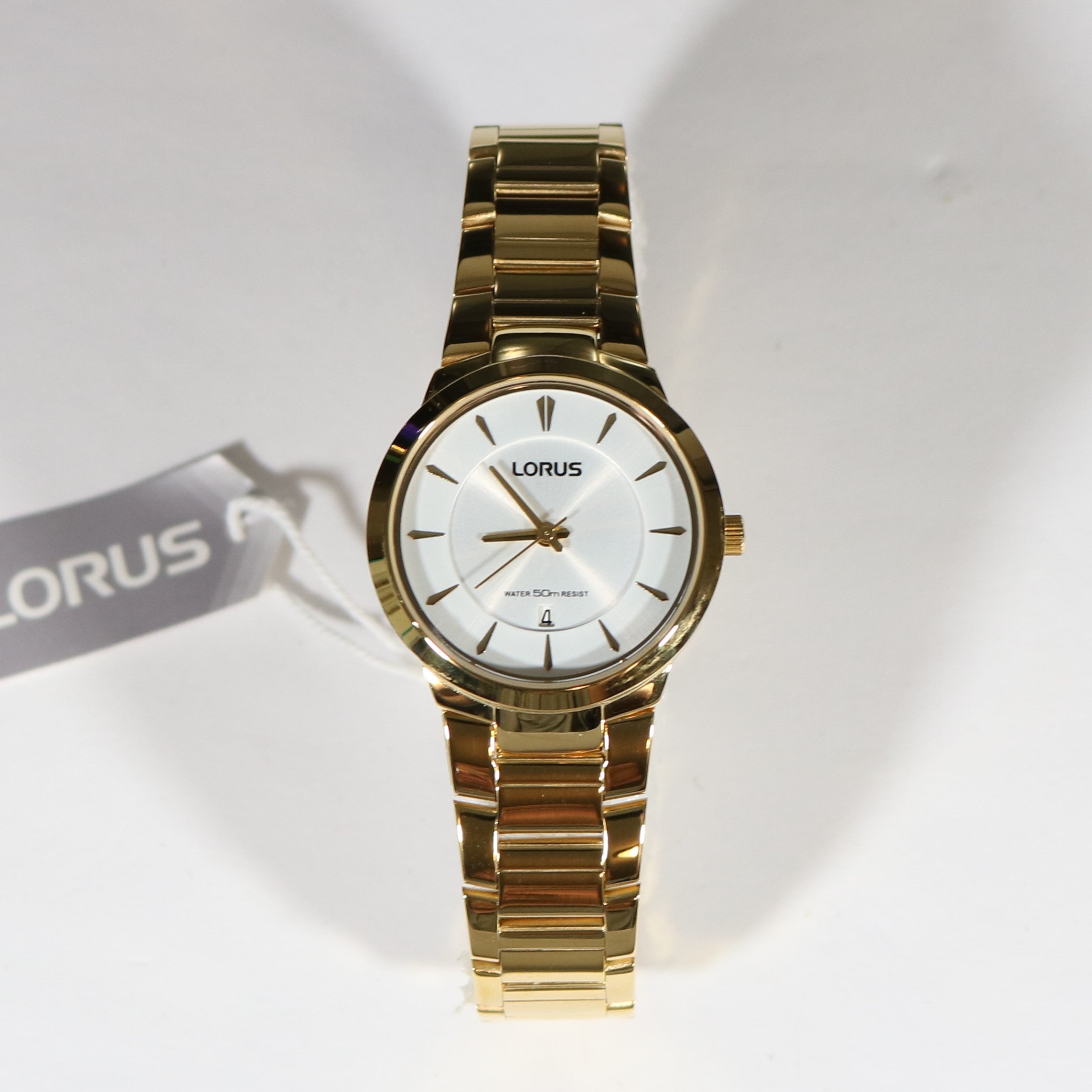 Gold Watch Stainless Women\'s Steel Lorus – Dress Quartz Chronobuy Tone RH760AX9